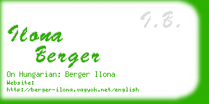 ilona berger business card
